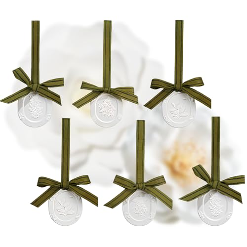 Kenmohuo Aroma Essential Car Oil Diffusers, 6pcs Oils Diffuser Clay Disk, Passive Flower Oil Diffuser Set Cars Air Freshener, Ceramic Diffusers for Armoire Home Bathroom, Sleep Aid and Relieve Stress
